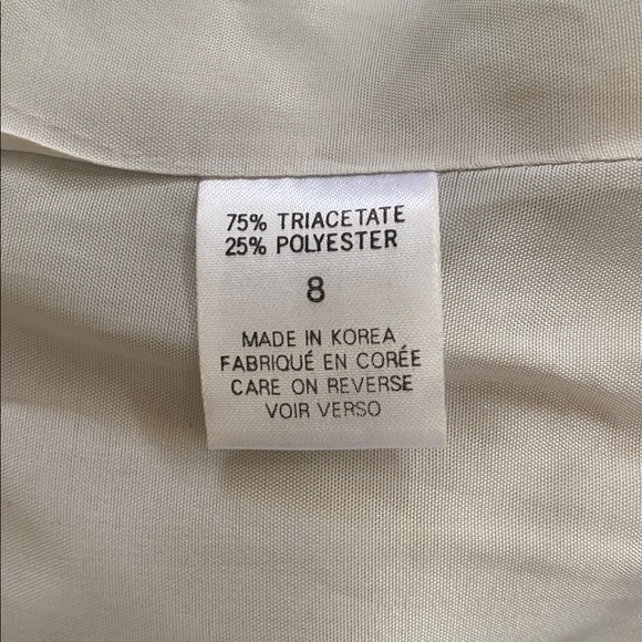 Tahari Shimmering sea foam green dress with draped neckline and side slit. 8 - Picture 11 of 12